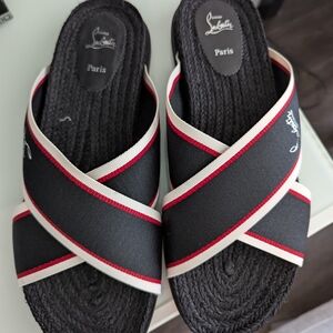 Christian Louboutin Black and Red Women's Sandals